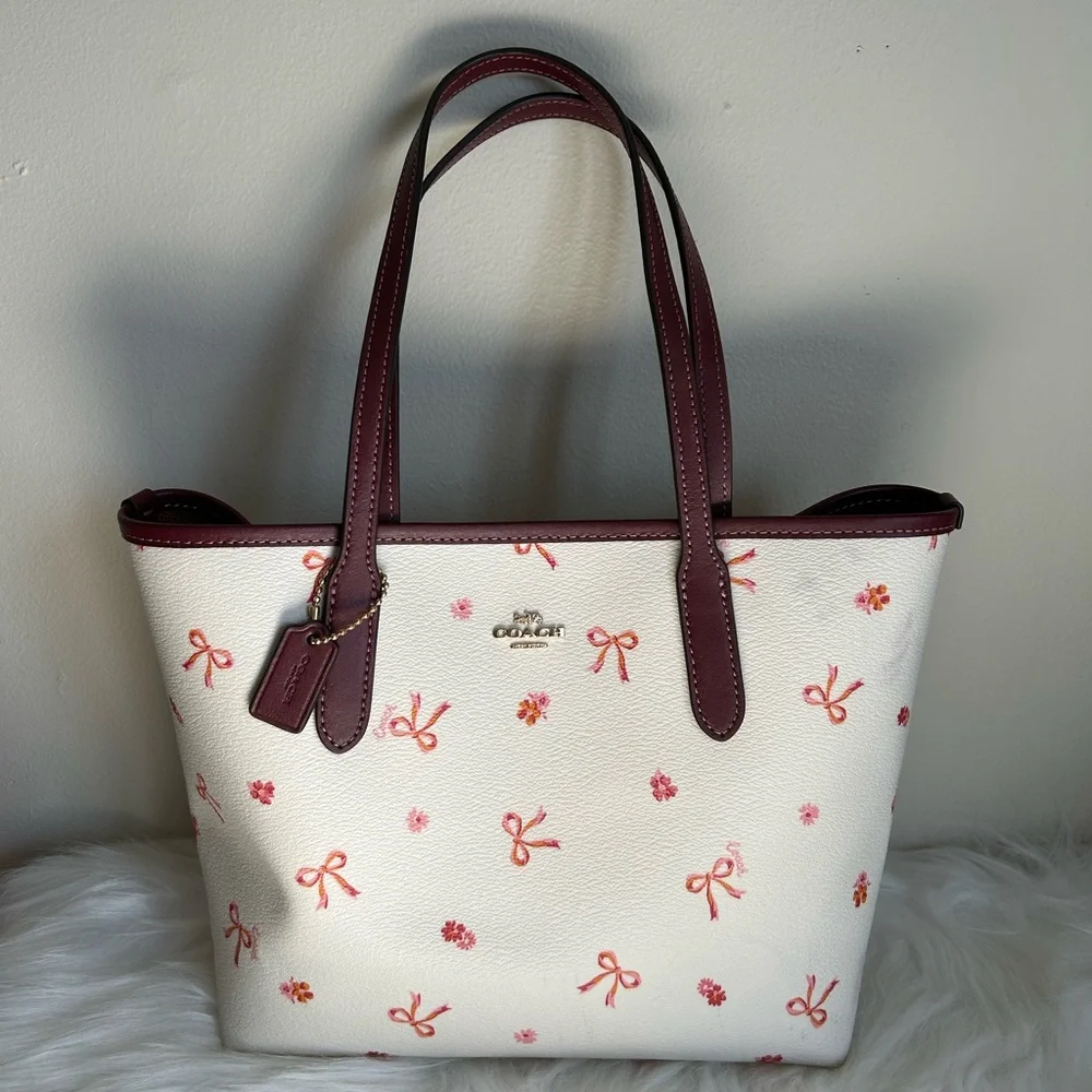 SOLD!Coach Mini Tote City with Bow Tie Print - Picture 1 of 11